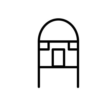 Kulübe simgesi üzerinde izole beyaz arka plan vektör, şeffaf işareti, çizgi veya doğrusal işareti, öğenin tasarım anahat tarzı siper al