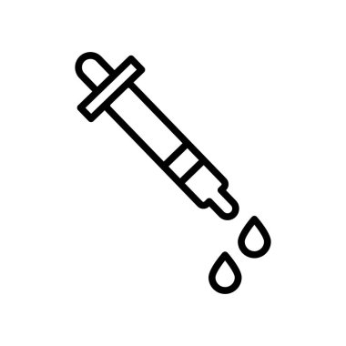 Damlalık simgesini vektör lineer tarzda şeffaf işareti, çizgi ve anahat öğelerini beyaz zemin üzerine, Damlalık izole