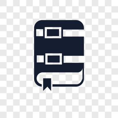 Şeffaf arka plan, logo kavramı kitap izole kitap vektör simgesi