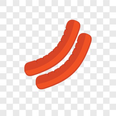 Saydam arka plan üzerinde sosis logo kavramı izole sosis vektör simgesi