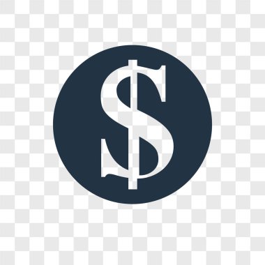 Saydam arka plan üzerinde doları logo kavramı izole doları vektör simgesi