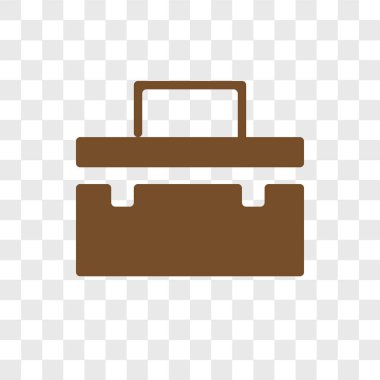 Saydam arka plan üzerinde bavul logo kavramı izole bavul vektör simgesi