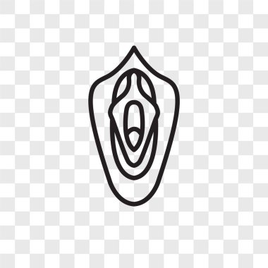 Saydam arka plan üzerinde vajina logo kavramı izole vajina vektör simgesi