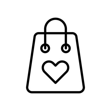 Alışveriş çantası simge vektör beyaz arka plan üzerinde alışveriş çantası şeffaf işareti, çizgi ve anahat öğelerini lineer tarzda izole