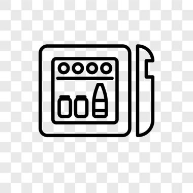 Saydam arka plan üzerinde Minibar logo kavramı izole mini bar vektör simgesi