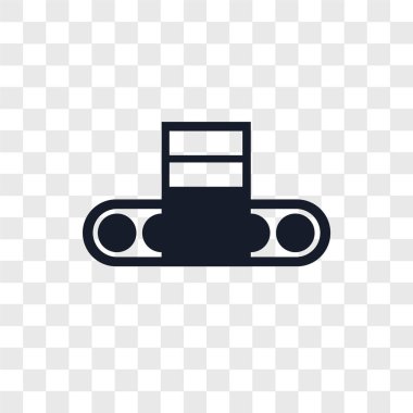 Saydam arka plan üzerinde konveyör logo kavramı izole konveyör vektör simgesi