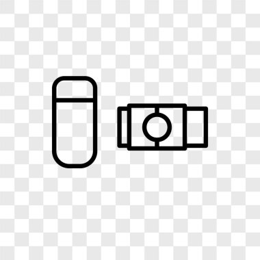 Saydam arka plan üzerinde silgi logo kavramı izole silgi vektör simgesi