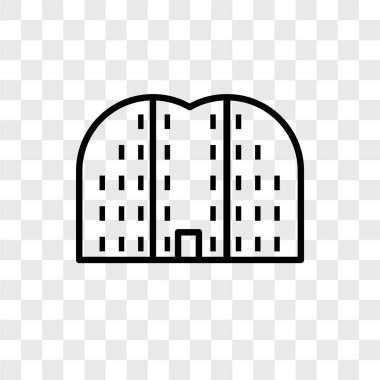 Saydam arka plan üzerinde binalar logo kavramı izole binalar vektör simgesi