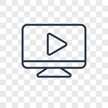 Saydam arka plan üzerinde Video oyuncu logo kavramı izole video oynatıcı vektör simgesi