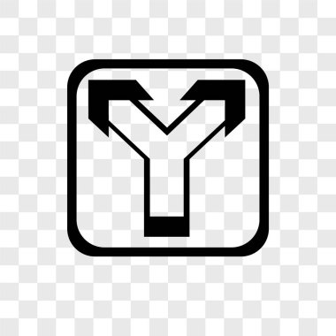 Saydam arka plan üzerinde kavşak logo kavramı izole kavşak vektör simgesi