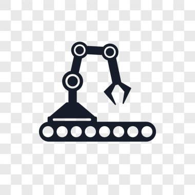 Saydam arka plan üzerinde konveyör logo kavramı izole konveyör vektör simgesi