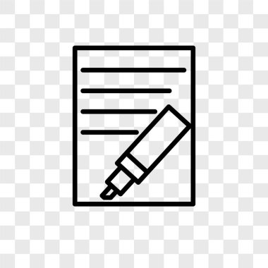 Saydam arka plan üzerinde vurgulayıcı logo kavramı izole vurgulayıcı vektör simgesi