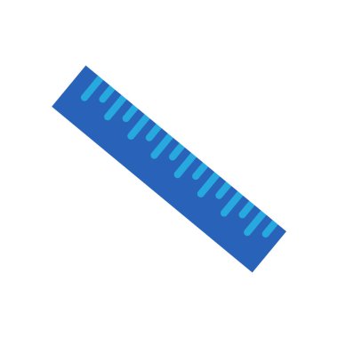 Beyaz arka plan, şeffaf cetvel işareti, renkli ekipman sembolleri izole cetvel simge vektör