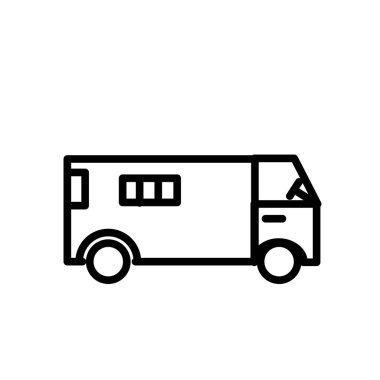 Ambulans simge vektör izole üzerinde beyaz arka plan, ambulans şeffaf işareti, çizgi veya doğrusal işareti, öğenin tasarım anahat tarzı