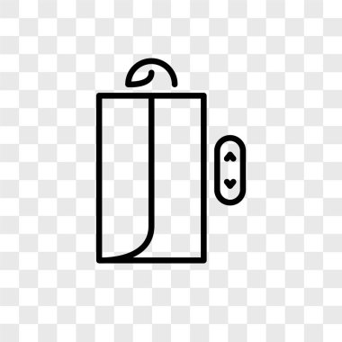 Saydam arka plan üzerinde Asansör logo kavramı izole vektör simge kaldırma