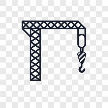 Saydam arka plan üzerinde vinç logo kavramı izole vinç vektör simgesi