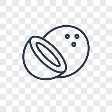 Saydam arka plan üzerinde Hindistan cevizi logo kavramı izole Hindistan cevizi vektör simgesi