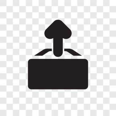 Saydam arka plan üzerinde Upload logo kavramı izole vektör simge yüklemek