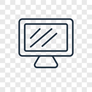 Saydam arka plan üzerinde Laptop logo kavramı izole dizüstü vektör simgesi