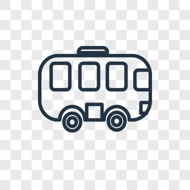 Saydam arka plan üzerinde otobüs logo kavramı izole otobüs vektör simgesi