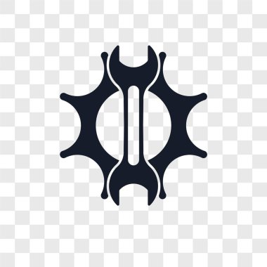 Saydam arka plan üzerinde ayarları logo kavramı izole ayarları vektör simgesi