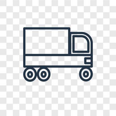 Saydam arka plan üzerinde çöp kamyonu logo kavramı izole çöp kamyonu vektör simgesi