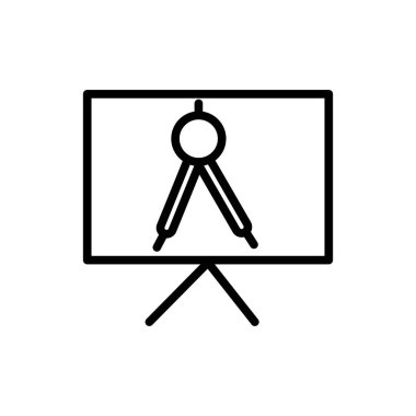 Beyaz arka plan, pusula şeffaf işareti, çizgi ve anahat öğelerini lineer tarzda izole pusula simgesini vektör