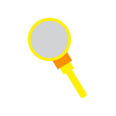 Beyaz arka plan, arama şeffaf işareti, renkli ekipman sembolleri izole arama simge vektör