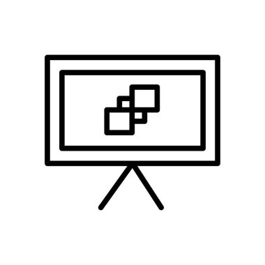 Beyaz arka plan, tuval saydam işareti, çizgi ve anahat öğelerini lineer tarzda izole tuval simge vektör