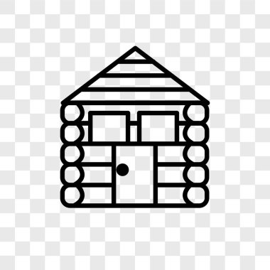 Saydam arka plan üzerinde kabin logosu kavramı izole kabin vektör simgesi