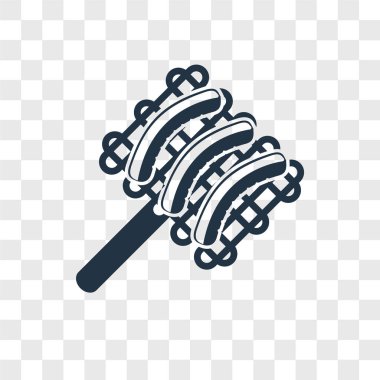 Saydam arka plan üzerinde sosis logo kavramı izole sosis vektör simgesi