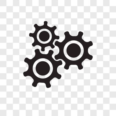 Saydam arka plan üzerinde ayarları logo kavramı izole ayarları vektör simgesi