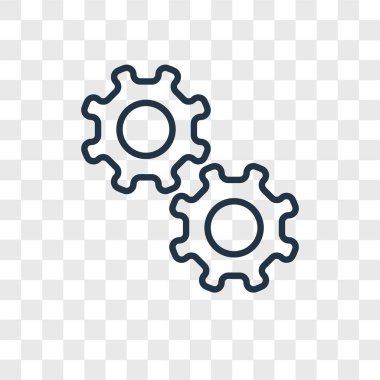 Saydam arka plan üzerinde dişli logo kavramı izole dişli vektör simgesi