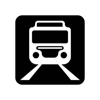 Beyaz arka plan üzerinde tren şeffaf işareti izole tren simge vektör