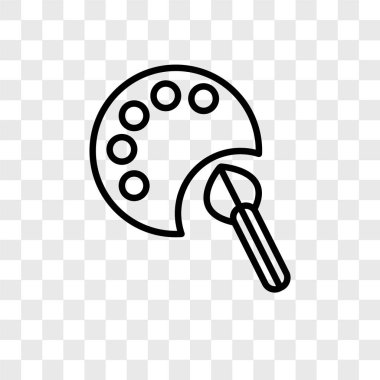 Saydam arka plan üzerinde boya paleti logo kavramı izole boya paleti vektör simgesi