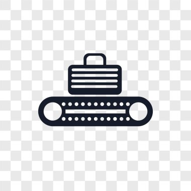 Saydam arka plan üzerinde konveyör logo kavramı izole konveyör vektör simgesi