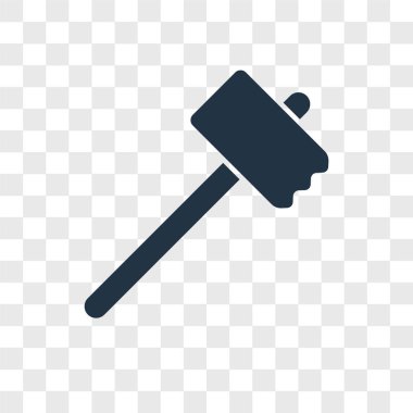 Saydam arka plan üzerinde çekiç logosunu kavramı izole çekiç vektör simgesi