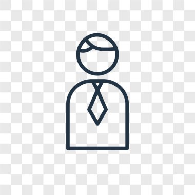 Saydam arka plan üzerinde işadamı logo kavramı izole iş adamı vektör simgesi