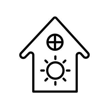 Beyaz arka plan, ev saydam işareti, çizgi ve anahat öğelerini lineer tarzda izole House simge vektör