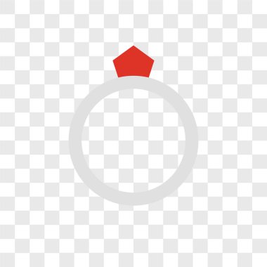 Saydam arka plan üzerinde yüzük logo kavramı izole yüzük vektör simgesi