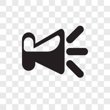 Saydam arka plan üzerinde hoparlör logo kavramı izole hoparlör vektör simgesi