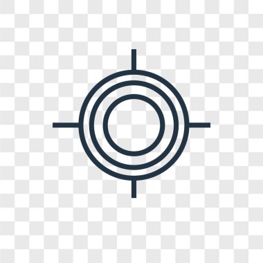 Saydam arka plan üzerinde hedef logo kavramı izole hedef vektör simgesi