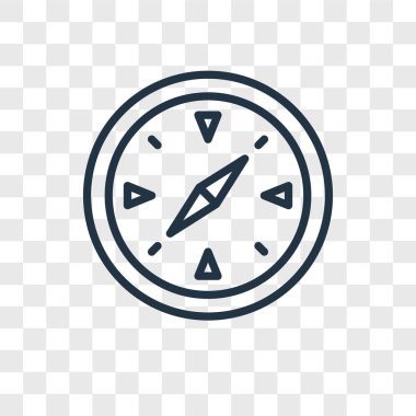Saydam arka plan üzerinde pusula logo kavramı izole pusula vektör simgesi