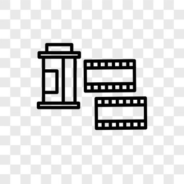 Film rulo vektör simgesi, şeffaf arka plan üzerinde izole filmi oynatın logo kavramı