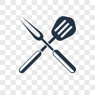 Saydam arka plan üzerinde Barbekü logo kavramı izole Barbekü vektör simgesi