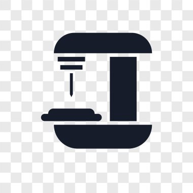 Saydam arka plan üzerinde makine logo kavramı izole makine vektör simgesi