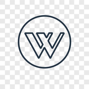 Saydam arka plan üzerinde Wikipedia logo kavramı izole Wikipedia vektör simgesi