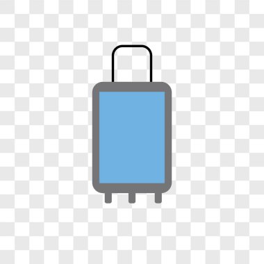 Saydam arka plan üzerinde bavul logo kavramı izole bavul vektör simgesi