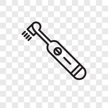 Saydam arka plan üzerinde elektrikli diş fırçası logo kavramı izole elektrikli diş fırçası vektör simgesi