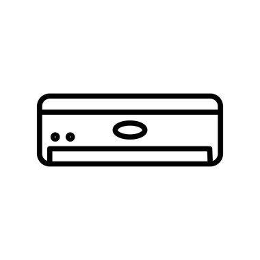 Klima simge vektör lineer tarzda şeffaf işareti, çizgi ve anahat öğelerini beyaz zemin üzerine, Klima izole